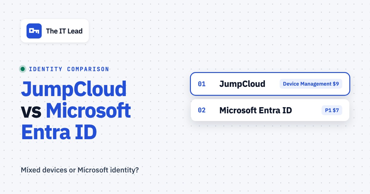 JumpCloud vs Microsoft Entra ID: Pricing, Features and Best Fit, featured image