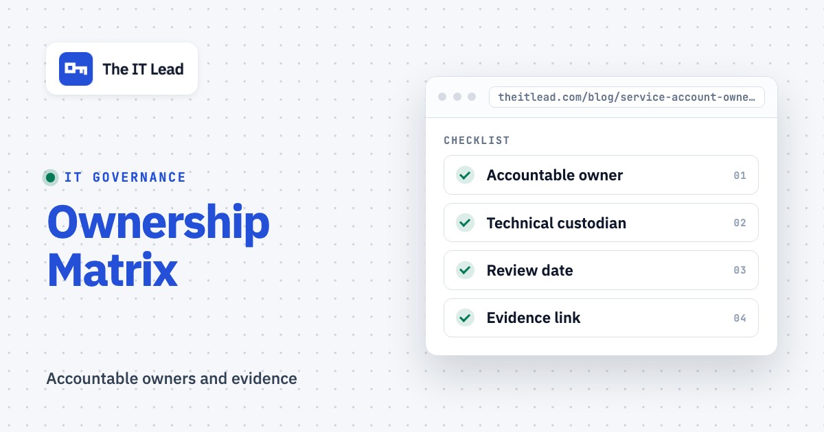 Service Account Ownership Matrix: Template and RACI Guide